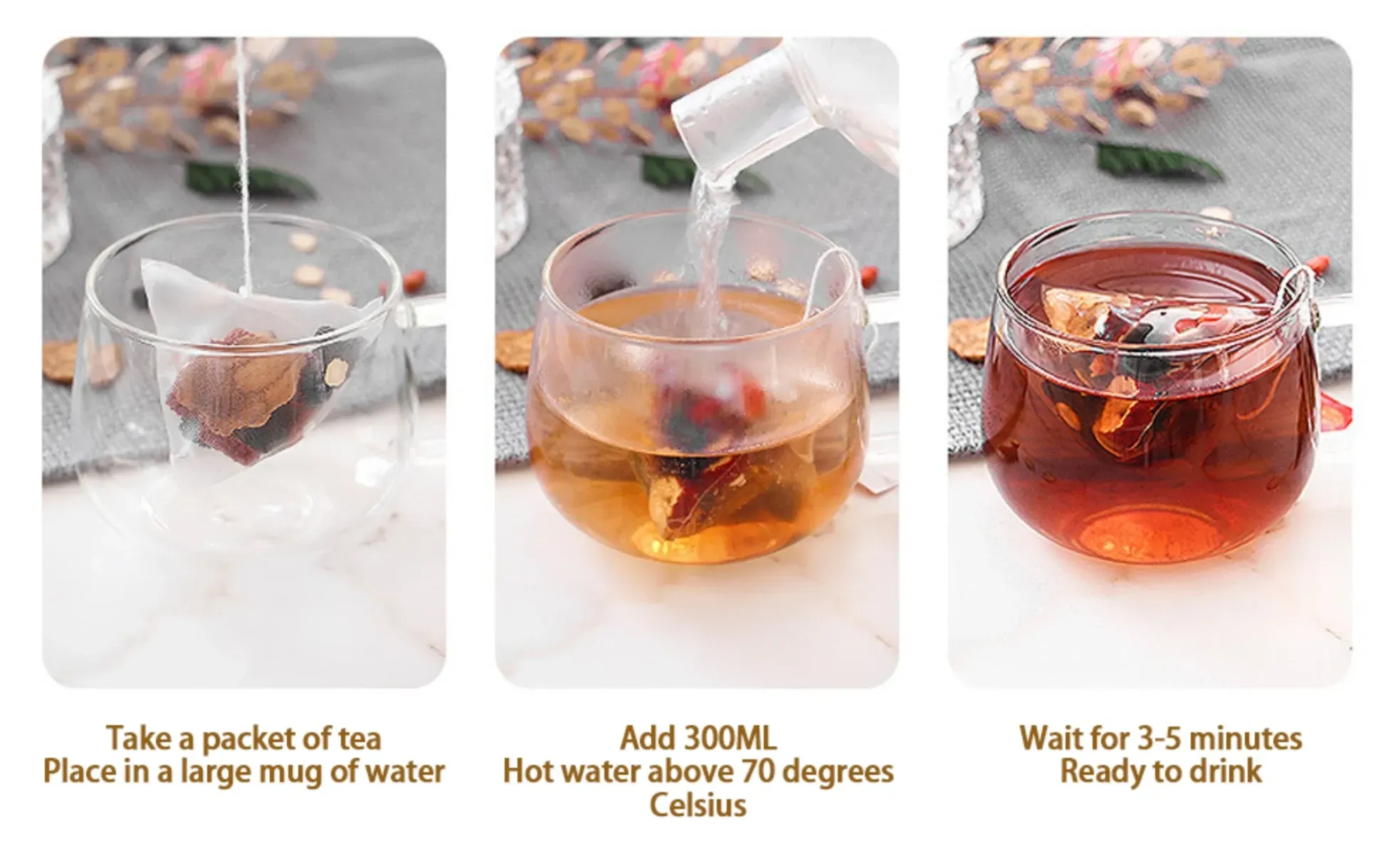 Blended Five Treasure Ginseng Flavor Tea Bagged and Bottle-Packed Premium Tea