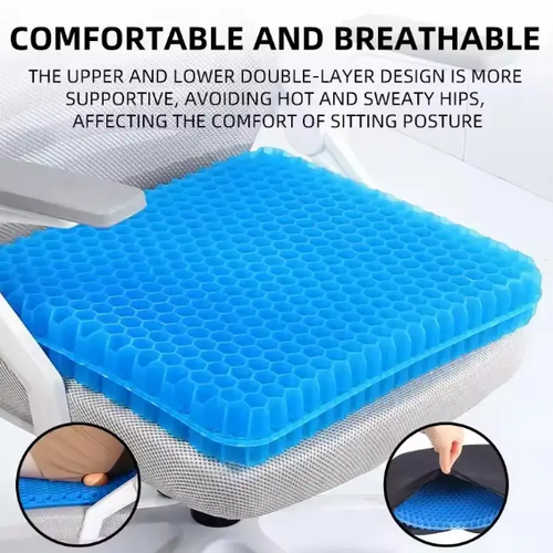 High Quality TPE Gel Double-Layer Chair Cushion Soft & Durable Breathable & Cooling Office Chair Pad Waist Support Wholesale