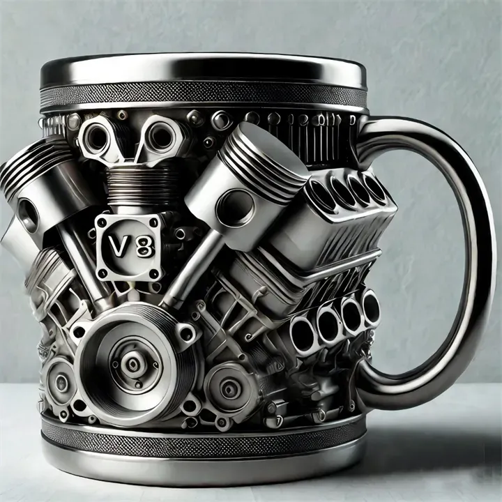 V8 3D Stainless Steel Cup