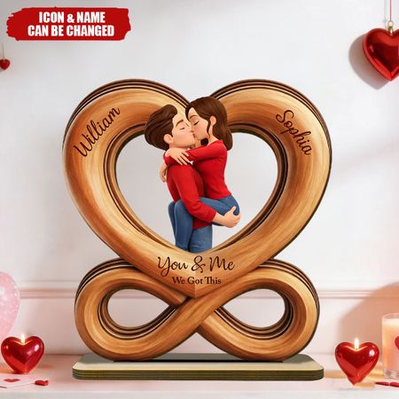 Forever Us Infinity Love - Personal isierte 2-Layer-Holzplakette-Jubiläum, Valentinstag Geschenk