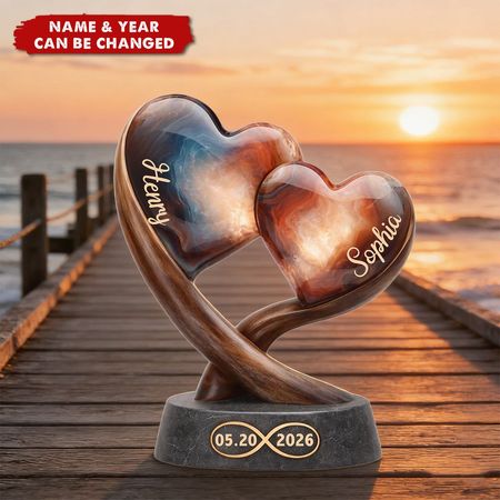 Personal isierte Paar Herz Eine Liebe Acryl-Plakette, Hochzeitstag Geschenk für Paare