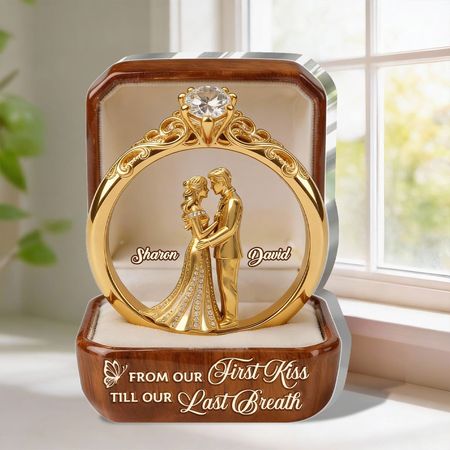 Personal isierte ringförmige Acryl-Plakette | Custom Hochzeits geschenk für Paare