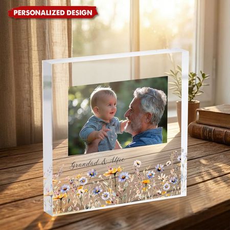 Personal isierte Acryl Foto Plaque Blumen rahmen, Geschenk für Nanny Familie