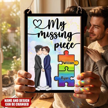 Sie sind mein fehlendes Stück-Personal isierte LGBT-Unterstützung 2 Layered Fenster hängen Sun catcher