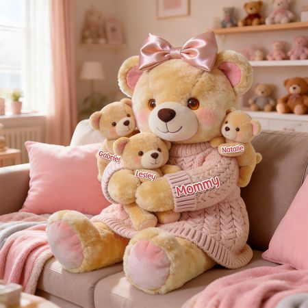 Mom Bear Custom Shape Kissen-Personal isierte Geschenke für Mutter