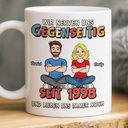 Personal isierte Tasse - Geschenk für Paar - Wir Nerven Uns, Aber Es Passt