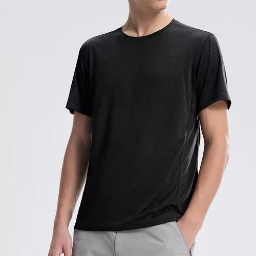 Men's quick-drying polyester T-shirt, fitness running crew neck, new summer sports short-sleeved shirt