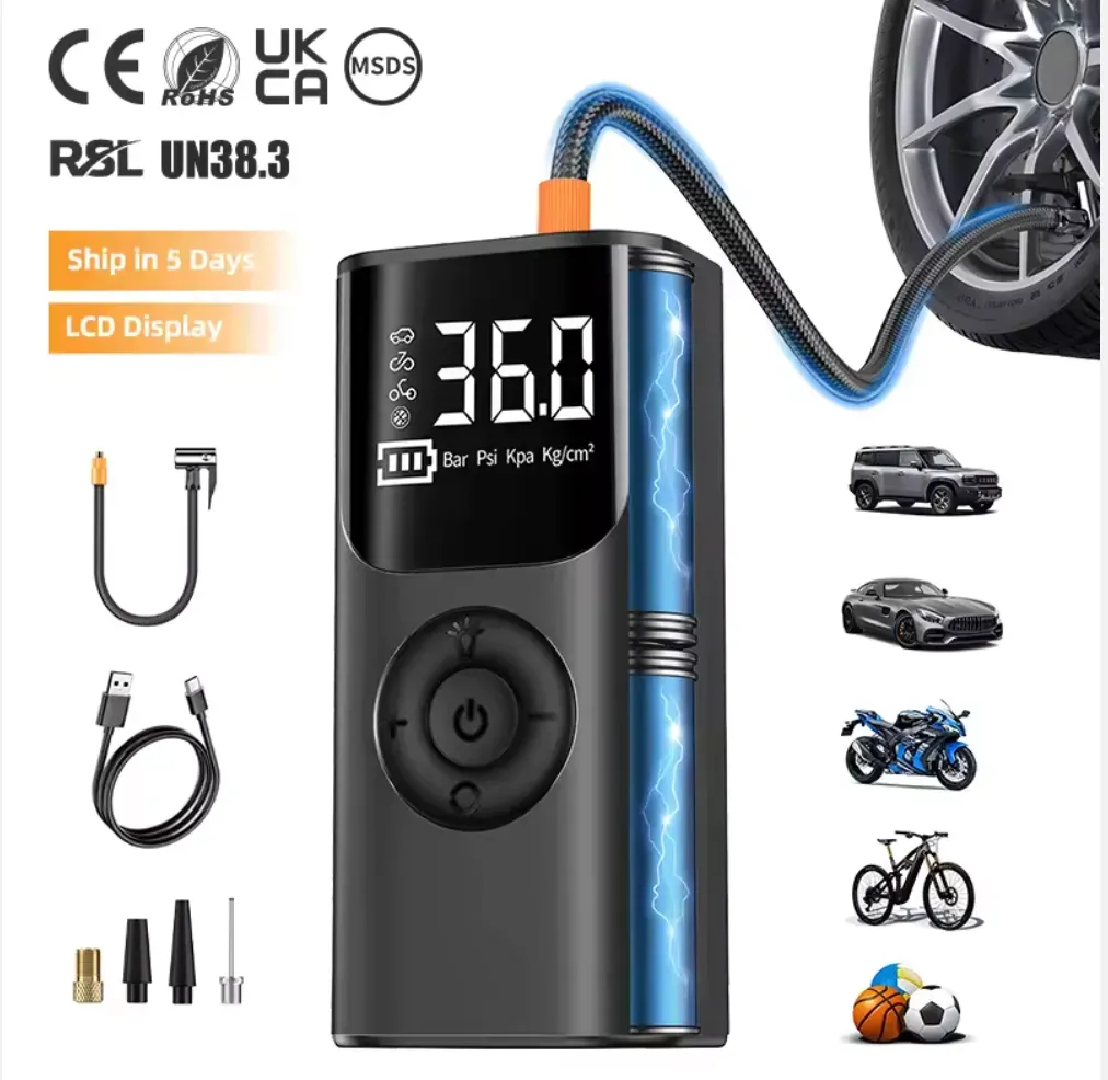 Bomba de Inflação para Pneus Aumentar a bomba de ar para pneus portátil compressor de ar elétrico bomba de pneu sem fio