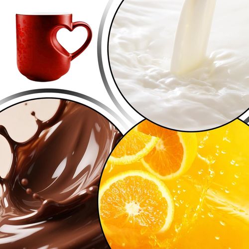 Heart-Shaped Color Changing Magic Mug with Handle Romantic Gift for Couples Coffee Cup