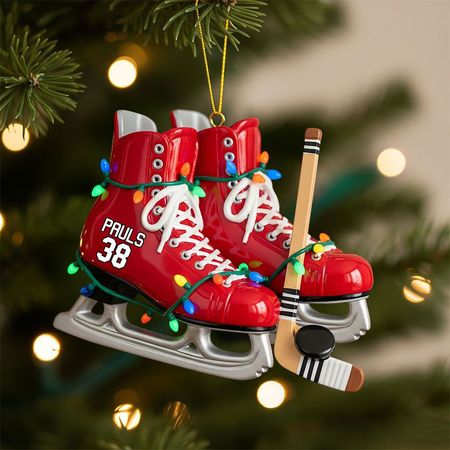 Eishockey-Schlittschuhe-Ornament – ​​personalisierte Geschenke für Eishockey-Liebhaber 04huti210825