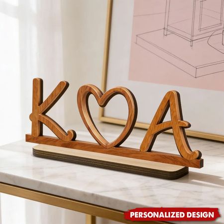 Paar Initialen Herz-Personal isierte Holzplatte-Valentinstag Geschenk