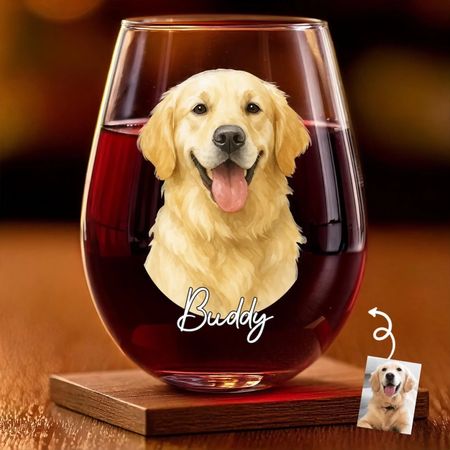 Individuelles Foto Weinglas-Personal isierte Geburtstags geschenke für Hunde-Katzen liebhaber, Hund, Vater und Mutter, Katzen besitzer-ein Hoch auf Hunde eltern