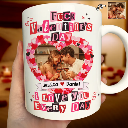 Benutzer definiertes Foto Ich liebe dich jeden Tag Lösegeld Note Stil-Personal isierte Tasse