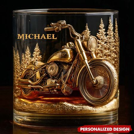 Unterschätzen Sie niemals einen alten Mann mit seinem Motorrad-personal isiertes Biker Whisky Glass