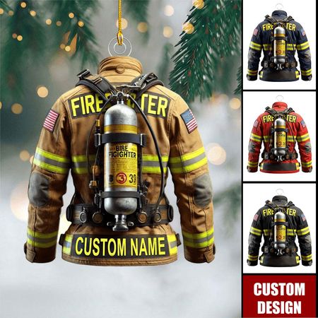 Weihnachten Personalisierte Feuerwehr Uniform Ornament - Geschenk für Feuerwehrmann