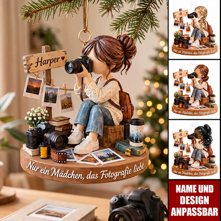 Personalisierte Fotograf Acryl Ornament, Fotografie Weihnachts geschenk für sie