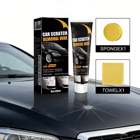 RAYHONG Car Scratch Repair Wax Set (Includes 1 Sponge + 1 Towel)