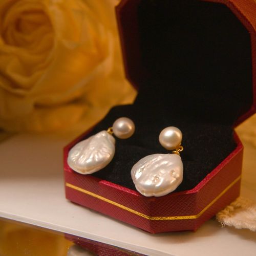 Baroque freshwater pearl earrings🌸