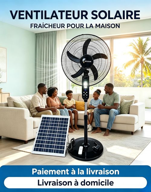 Ventilateur sur pied solaire de 18 pouces