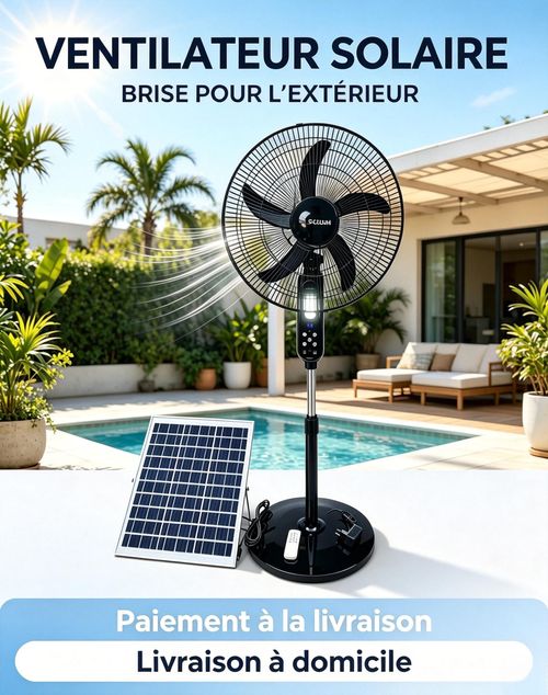 Ventilateur sur pied solaire de 18 pouces