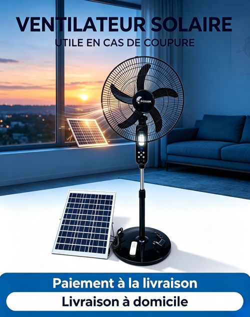 Ventilateur sur pied solaire de 18 pouces