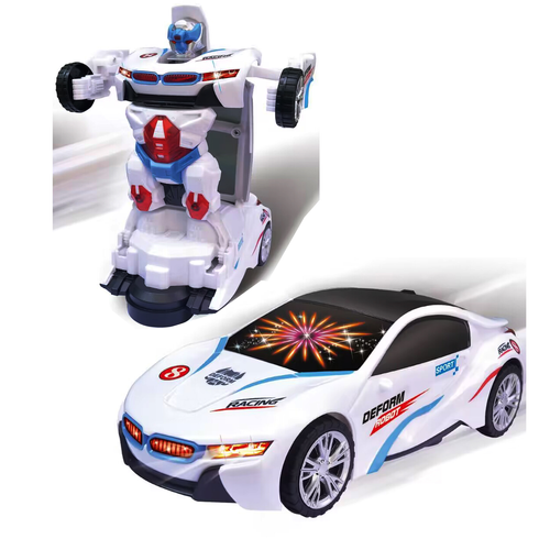 Crianças 2 Em 1 Deformação Robot Car Toy Com Luzes Sonoras Universal Car Transform Robot Toy Electric Deformação Robot Toys