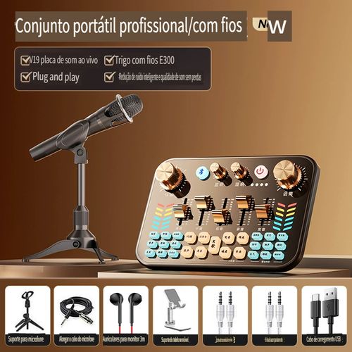 Computador Dedicado e Telefone Móvel | Conjunto de Placa de Som para Transmissão ao Vivo ao Ar Livre | Nova Placa de Som para Canto em Live (para Anfitriões de Live)