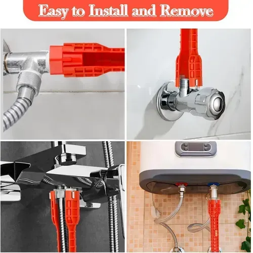 Multi Function Plumbing Wrench Tool with Level For Shower Faucet Valve and Supply Line Installation and Removal in Tight Spaces