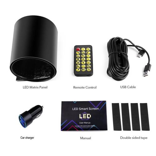 14.6 inch Car mounted LED Demon Eye Flexible Screen Smart APP Remote Dual control Dynamic Display Decorative Light Car Charger Included