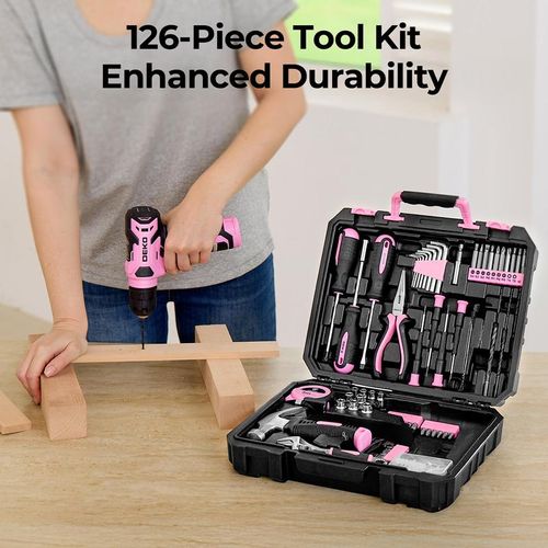 DEKO 18V Cordless Drill Kit All in One Repair Tools LED Light Multi Charging Portable Case