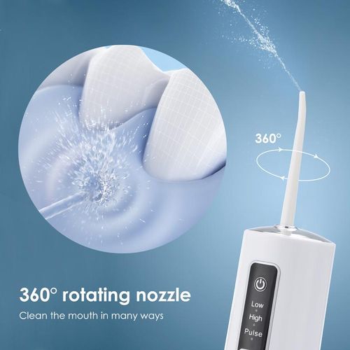 Portable Rechargeable Electric Oral Irrigator 3 Modes 4 Nozzles IPX7 Waterproof for Home and Travel