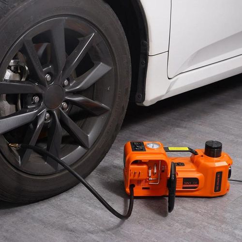 5 Ton 3 in 1 Car Electric Hydraulic Jack Set with Tire Inflator and Impact Wrench 12V Dual Power Supply for Sedan SUV MPV