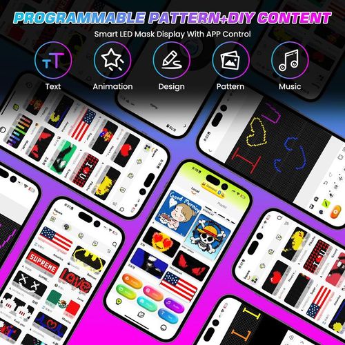 Smart LED Programmable Baseball Cap App Controlled RGB Pixel Display Hat with DIY Animation Text for Concerts Parties