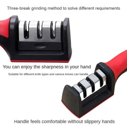 3 Stage Kitchen Knife Sharpener Multi Function Blade Grinder with Non Slip Handle Quick Sharpening Tool for Chef Knives Fruit Knives Easy to Clean
