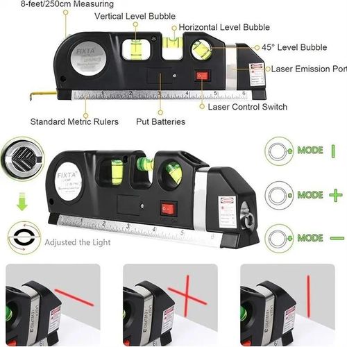3 Mode Laser Level Tool with Tape Measure and Magnetic Base