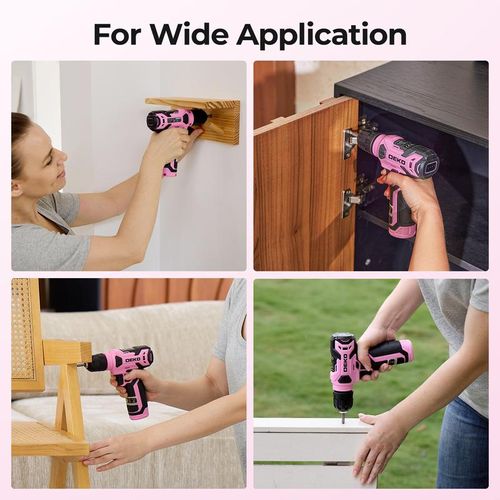 DEKO 18V Cordless Drill Kit All in One Repair Tools LED Light Multi Charging Portable Case