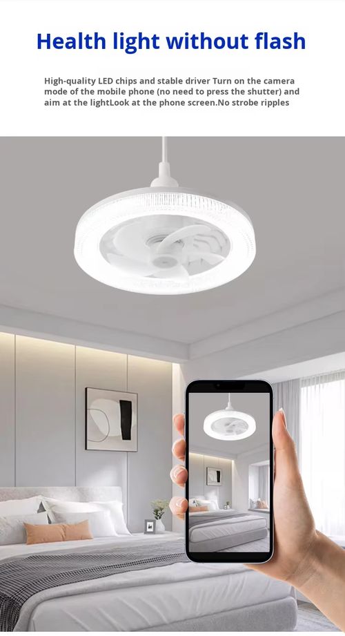 ESC LIGHTING Modern 3 Cct Ceiling Fan Led Light Remote Control Plastic Small E27 Ceiling Fan with Light