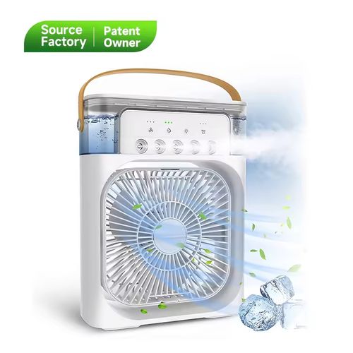 Ventilador de névoa de refrigeração de mesa portátil USB recarregável 5 em 1 mini ventilador de jato de água
