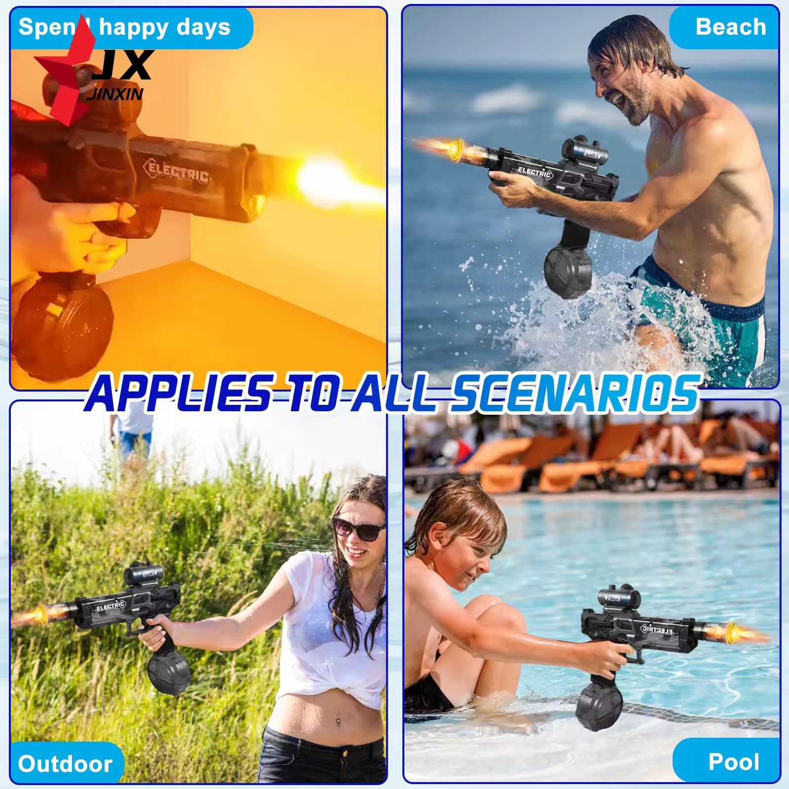 Auto iluminação explosão poderosa pistola de água super elétrica pistola de água