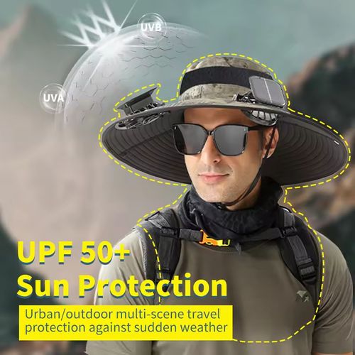 Solar fan cooling cap outdoor workcap USB recarregável fan cap outdoor pesca trekking camping