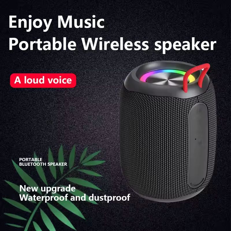 Sem fio led light portátil bluetooth speaker mini woofer