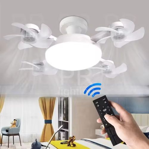 Moderno criativo piso baixo motor 50-60w lâmpada de teto com controle remoto