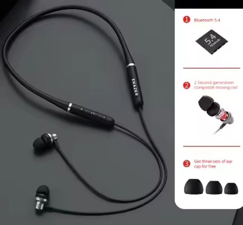Fones de ouvido Bluetooth ERAZER XE05MAX 5.4 com auscultadores, fones de ouvido esportivos com correia cervical confortável e redução de ruído