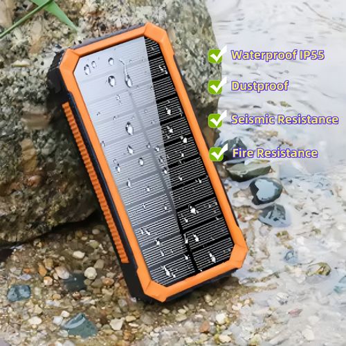 Carregador solar bancário OTHC 888KW de 30.000 mAh portátil com saída de 20W, carregador rápido, lanterninha ultrabrilhante com função de impermeabilidade