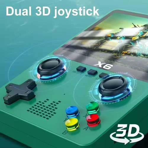 Máquina de jogo portátil portátil X6 com tela IPS de 3, 5 polegadas, suporte de vídeo duplo e emulador 11, suporte GBA games Pl