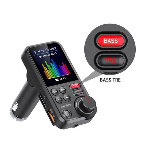 Carro bluetooth fm transmissor 1, 8 polegadas monitor a cores mãos livres bluetooth MP3 player QC3.0 carregador de carro