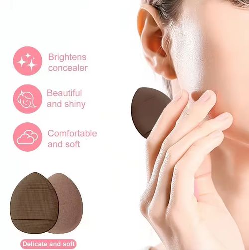 Conjunto de maquiagem de escova de cabeça lisa para senhoras- base de maquiagem concealer e blush maquiagem esponja ferramentas de beleza