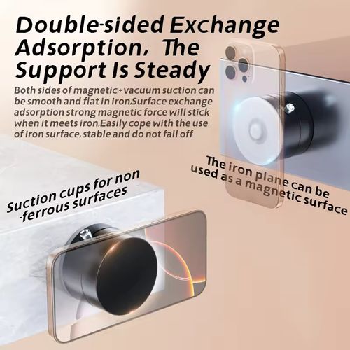 Suporte para celular magnético para carros com vidro de parede de tela, com suporte hands-free e dupla face, com sucção a vácuo magnética, compatível com todos os celulares