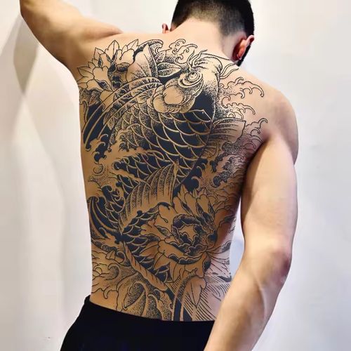 Longa duração grande volta à prova d'água jaguar corpo tatuagem temporária completa volta tatuagem adesivos
