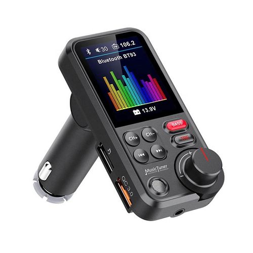 Carro bluetooth fm transmissor 1, 8 polegadas monitor a cores mãos livres bluetooth MP3 player QC3.0 carregador de carro